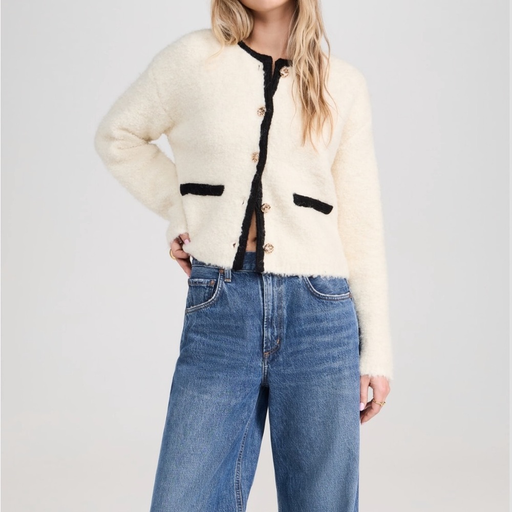 Line & Dot Ivory and Black Cardigan